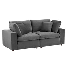 Load image into Gallery viewer, Commix Down Filled Overstuffed Performance Velvet Loveseat by Modway
