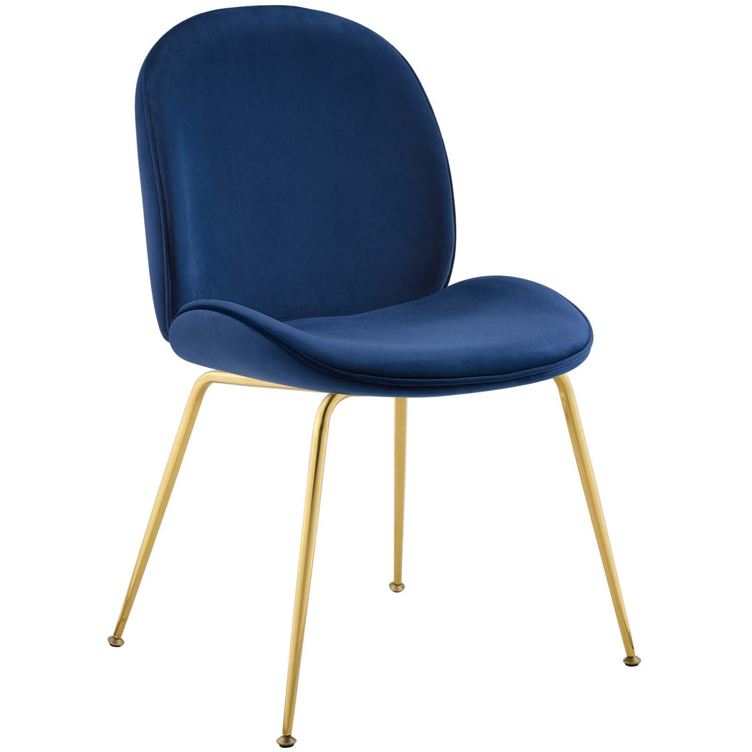 Scoop Gold Stainless Steel Leg Performance Velvet Dining Chair by Modway