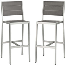 Load image into Gallery viewer, Shore Outdoor Patio Aluminum Armless Bar Stool Set of 2 by Modway
