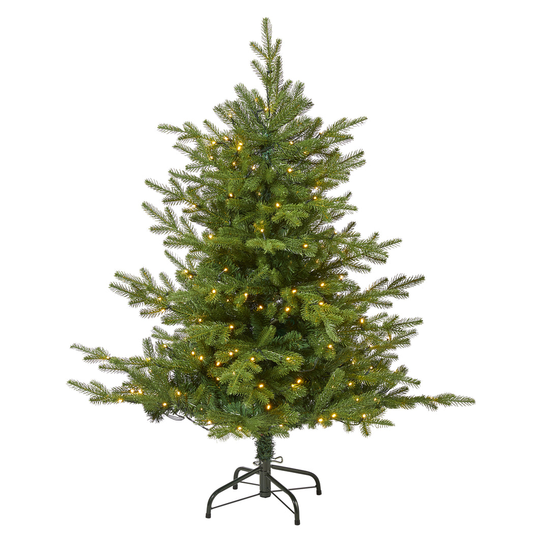 4' Swedish Fir Artificial Christmas Tree w/ 160 Warm White LED Lights & 403 Bend