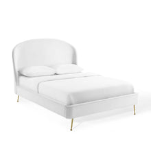Load image into Gallery viewer, Mira Upholstered Performance Velvet Queen Platform Bed by Modway
