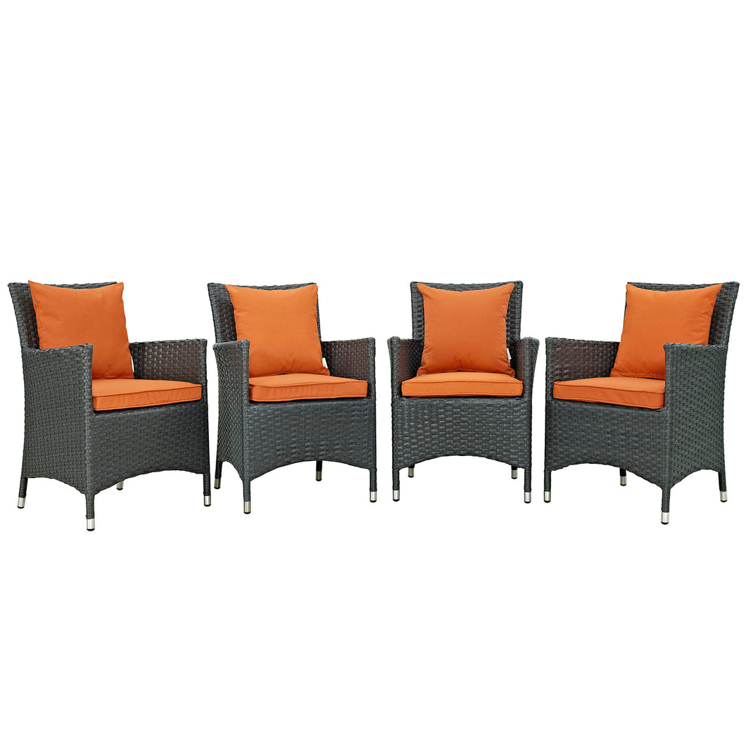 Sojourn 4 Piece Outdoor Patio Sunbrella¨ Dining Set by Modway