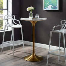 Load image into Gallery viewer, Lippa 28&quot; Round Faux Marble Bar Table by Modway
