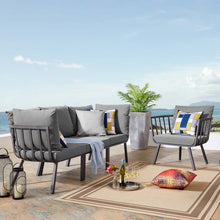 Load image into Gallery viewer, Riverside 4 Piece Outdoor Patio Aluminum Set by Modway
