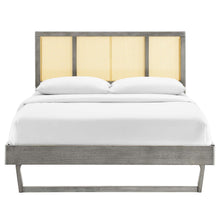 Load image into Gallery viewer, Kelsea Cane and Wood Full Platform Bed With Angular Legs by Modway
