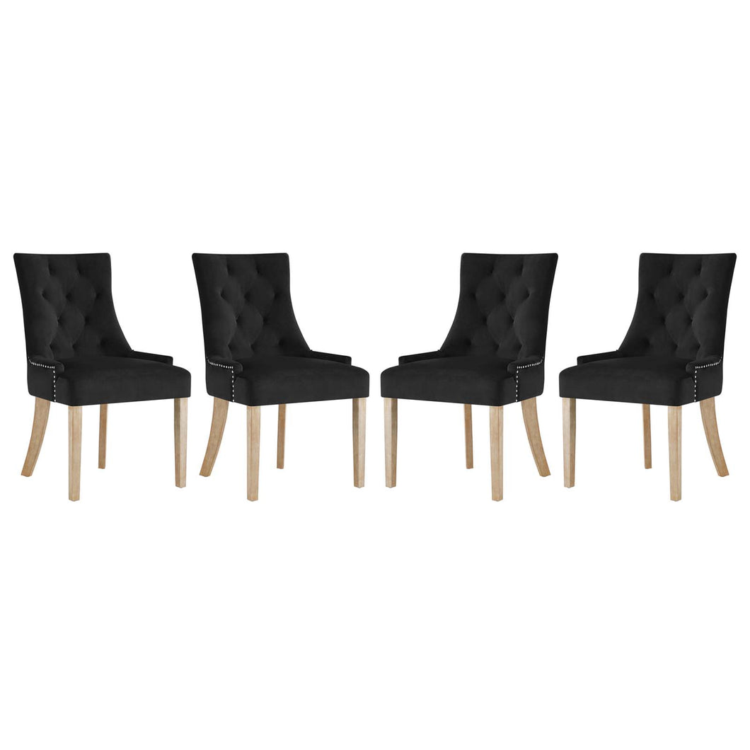 Pose Performance Velvet Dining Chair Set of 4 by Modway