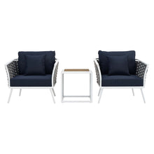 Load image into Gallery viewer, Stance 3 Piece Outdoor Patio Aluminum Sectional Sofa Set by Modway
