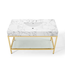Load image into Gallery viewer, Kingsley 50&quot; Gold Stainless Steel Bathroom Vanity by Modway
