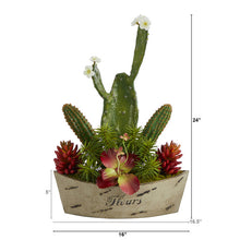 Load image into Gallery viewer, 24&quot; Mixed Succulent Artificial Plant in Decorative Planter
