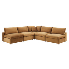 Load image into Gallery viewer, Commix 5-Piece Down Filled Overstuffed Performance Velvet Sectional Sofa by Modway
