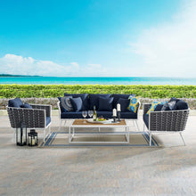 Load image into Gallery viewer, Stance 4 Piece Outdoor Patio Aluminum Sectional Sofa Set by Modway

