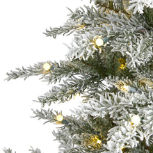 Load image into Gallery viewer, 6.5' Slim Flocked Nova Scotia Spruce Artificial Christmas Tree
