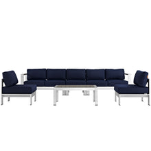 Load image into Gallery viewer, Shore 6 Piece Outdoor Patio Aluminum Sectional Sofa Set by Modway

