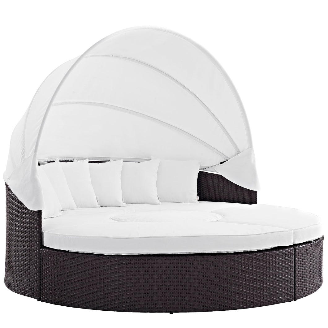 Quest Outdoor Patio Wicker Rattan Canopy Sectional Daybed by Modway