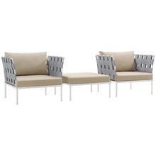 Load image into Gallery viewer, Harmony 3 Piece Outdoor Patio Aluminum Sectional Sofa Set by Modway
