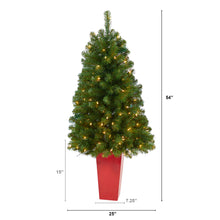 Load image into Gallery viewer, 4.5&#39; Virginia Fir Artificial Christmas Tree w/ 100 Clear Lights &amp; 223 Bendable
