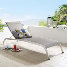 Load image into Gallery viewer, Savannah Mesh Chaise Outdoor Patio Aluminum Lounge Chair by Modway
