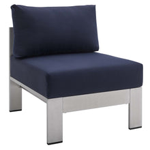 Load image into Gallery viewer, Shore 9 Piece Sunbrella¨ Fabric Outdoor Patio Aluminum Sectional Sofa Set by Modway
