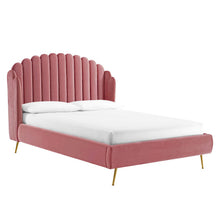 Load image into Gallery viewer, Lana Performance Velvet Queen Wingback Platform Bed by Modway
