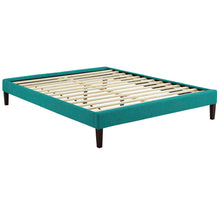 Load image into Gallery viewer, Tessie Fabric King Bed Frame with Squared Tapered Legs by Modway

