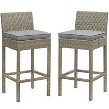 Load image into Gallery viewer, Conduit Outdoor Patio Wicker Rattan Bar Stool Set of 2 by Modway
