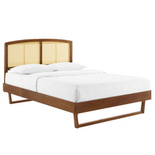 Load image into Gallery viewer, Sierra Cane and Wood King Platform Bed With Angular Legs by Modway
