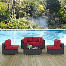 Load image into Gallery viewer, Sojourn 5 Piece Outdoor Patio Sunbrella¨ Sectional Set by Modway
