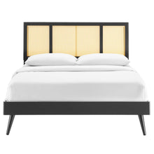 Load image into Gallery viewer, Kelsea Cane and Wood Full Platform Bed With Splayed Legs by Modway
