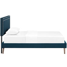 Load image into Gallery viewer, Virginia Fabric Twin Platform Bed with Round Splayed Legs by Modway
