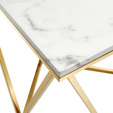 Load image into Gallery viewer, Vertex Gold Metal Stainless Steel End Table by Modway
