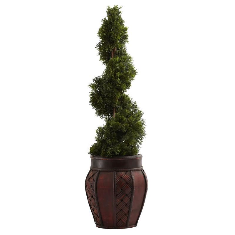 Cedar Spiral w/Decorative Planter