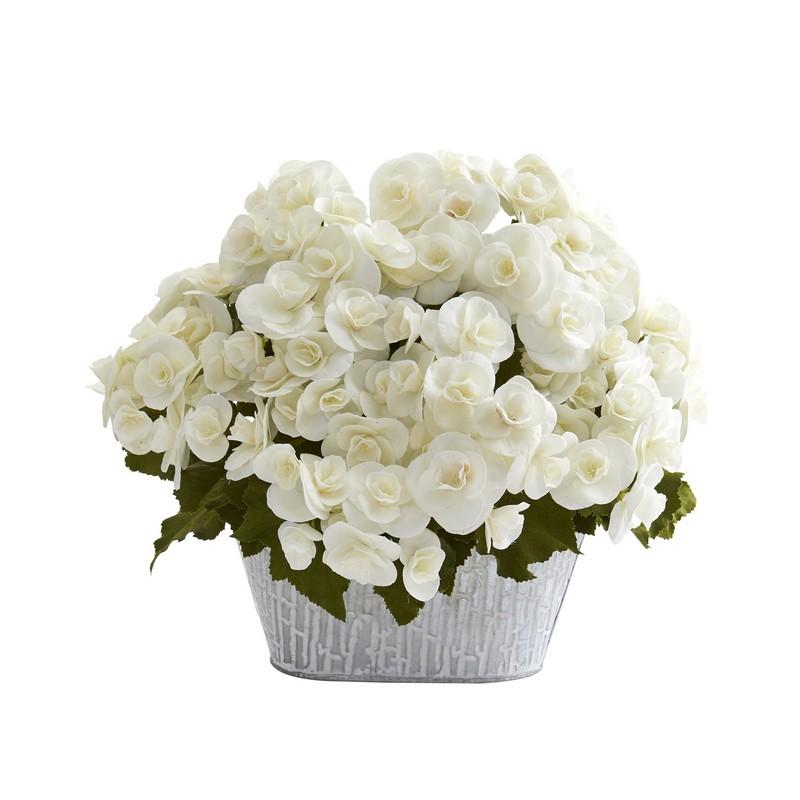 Begonia Artificial Arrangement in Decorative Planter
