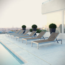 Load image into Gallery viewer, Shore Outdoor Patio Aluminum Chaise Set of 6 by Modway
