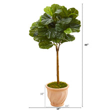Load image into Gallery viewer, 44" Fiddle Leaf Artificial Tree in Terracotta Planter (Real Touch)

