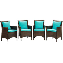 Load image into Gallery viewer, Conduit Outdoor Patio Wicker Rattan Dining Armchair Set of 4 by Modway
