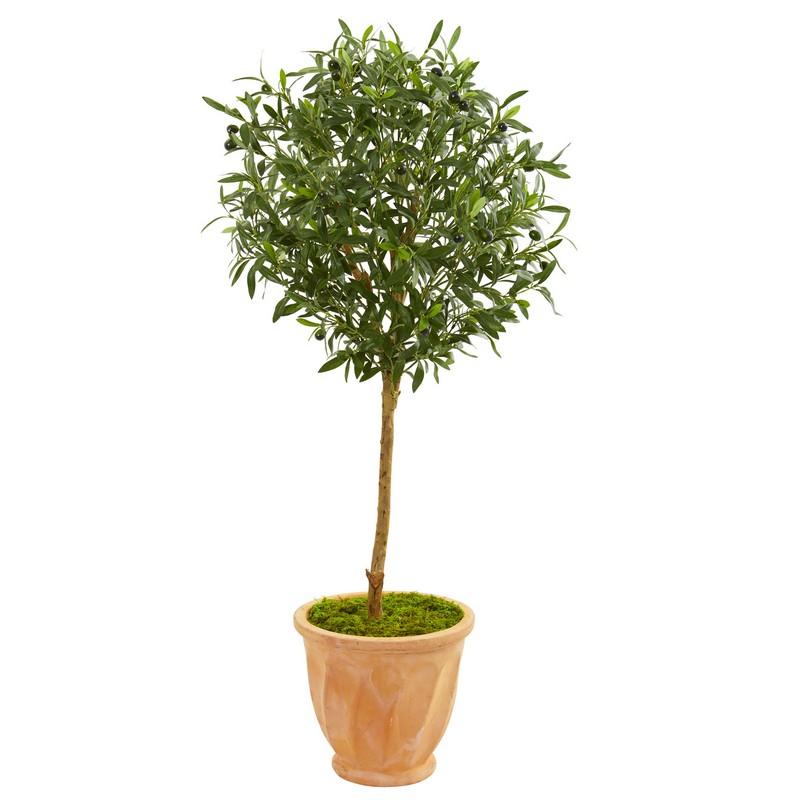 4' Olive Artificial Tree In Terra Cotta Planter 9224 By Nearly Natural
