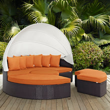 Load image into Gallery viewer, Quest Outdoor Patio Wicker Rattan Canopy Sectional Daybed by Modway
