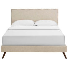 Load image into Gallery viewer, Macie Fabric Queen Platform Bed with Round Splayed Legs by Modway
