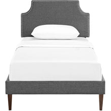 Load image into Gallery viewer, Corene Fabric Twin Platform Bed with Squared Tapered Legs by Modway
