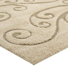 Load image into Gallery viewer, Jubilant Sprout Scrolling Vine Shag 5x8 Area Rug by Modway
