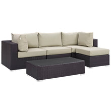 Load image into Gallery viewer, Convene 5 Piece Outdoor Patio Sectional Set by Modway
