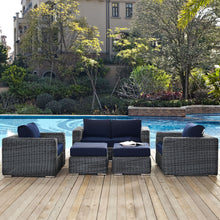 Load image into Gallery viewer, Summon 5 Piece Outdoor Patio Sunbrella¨ Sectional Set by Modway
