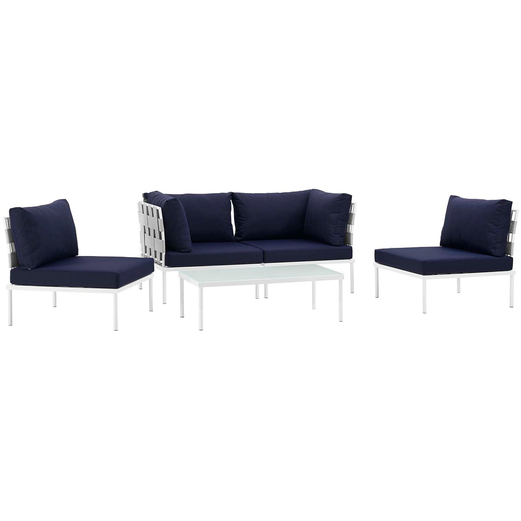 Harmony 5 Piece Outdoor Patio Aluminum Sectional Sofa Set by Modway