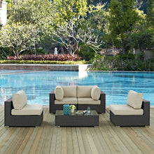 Load image into Gallery viewer, Sojourn 5 Piece Outdoor Patio Sunbrella¨ Sectional Set by Modway
