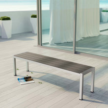 Load image into Gallery viewer, Shore Outdoor Patio Aluminum Bench by Modway
