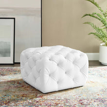 Load image into Gallery viewer, Amour Tufted Button Square Faux Leather Ottoman by Modway
