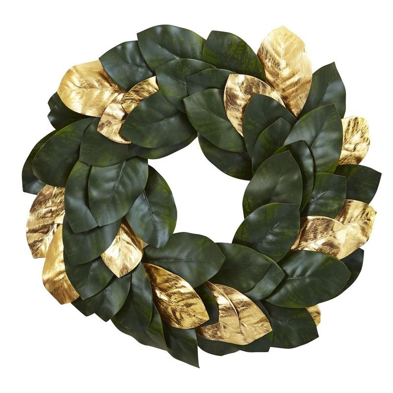22'' Golden Leaf Magnolia Wreath