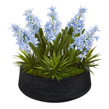 Load image into Gallery viewer, 14&quot; Hyacinth and Succulent Artificial Plant in Decorative Bowl
