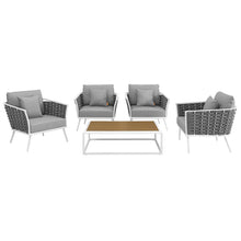 Load image into Gallery viewer, Stance 5 Piece Outdoor Patio Aluminum Sectional Sofa Set by Modway
