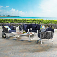 Load image into Gallery viewer, Stance 4 Piece Outdoor Patio Aluminum Sectional Sofa Set by Modway
